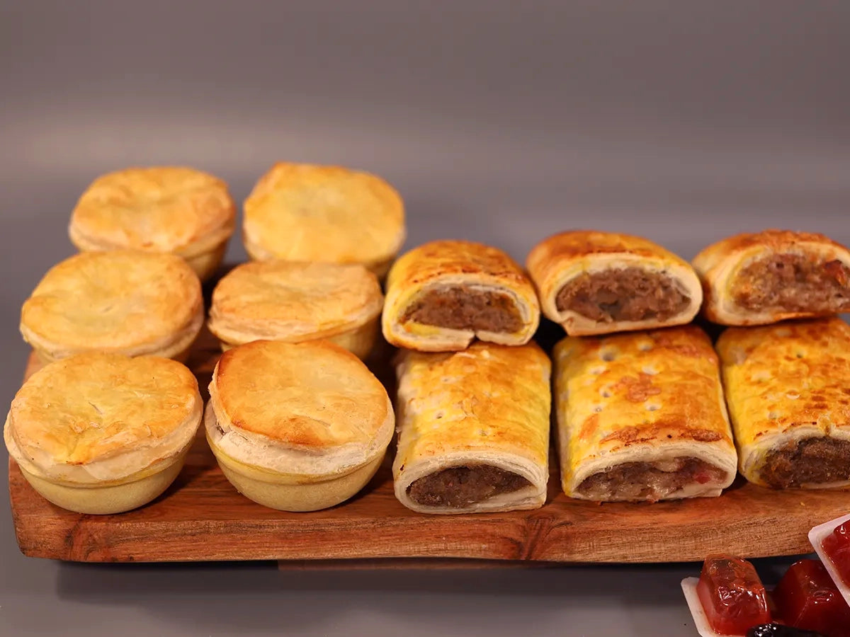 PARTY MIXED MINI PIES & MINI SAUSAGE ROLLS PLATTER 12