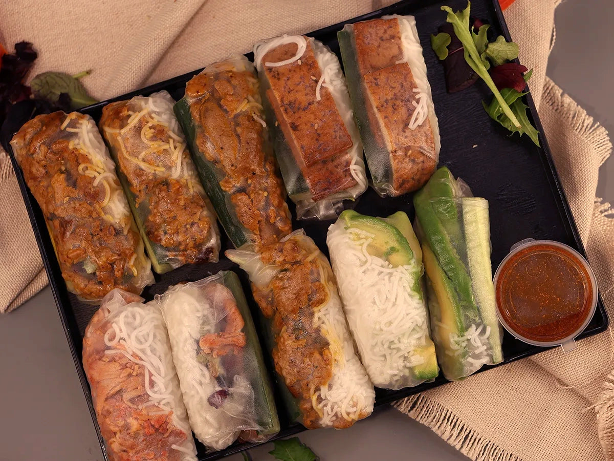 RICE PAPER ROLLS PLATTER 10